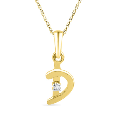 "18kt Gold Alphabet D Diamond Pendent -PF015226 - Click here to View more details about this Product